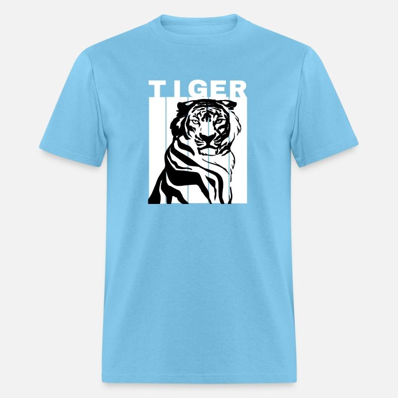 White Black Illustrated Tiger