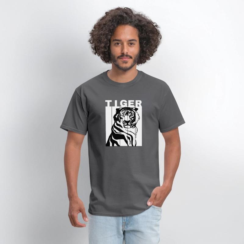 White Black Illustrated Tiger