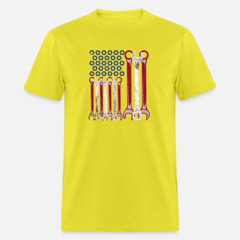 Wrench And Nut American Flag Mechanic