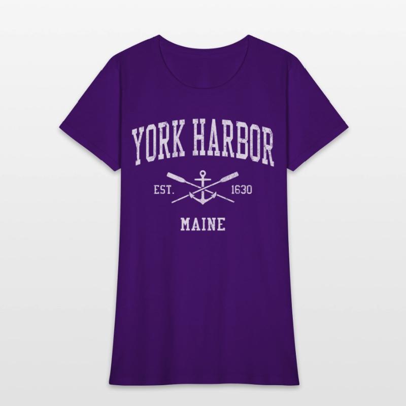 York Harbor Me Crossed Oars Boat Anchor Sports