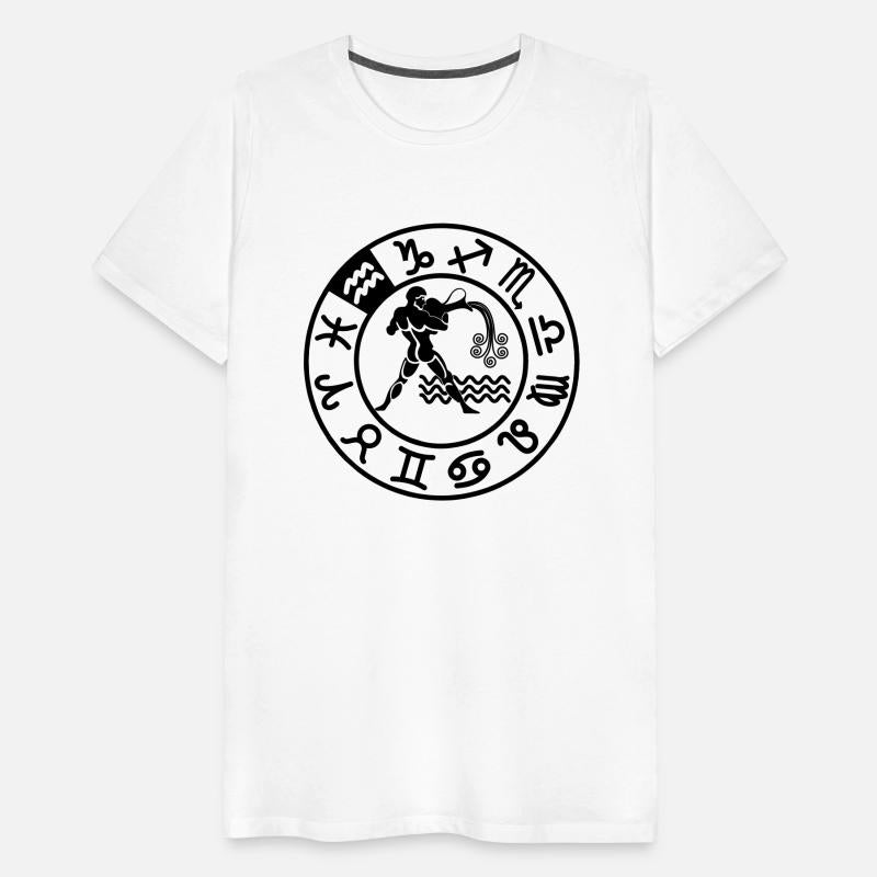 Zodiac sign Aquarius in circle of twelve signs